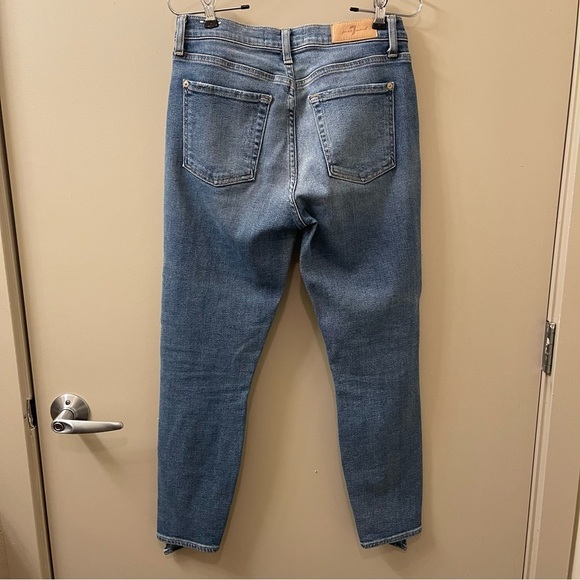 7 For All Mankind Luxe Vintage The Ankle Skinny Jeans Angled Seams size 28 - Picture 8 of 11